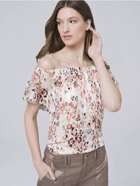 WHBM Off Shoulder Floral Top Size 4
